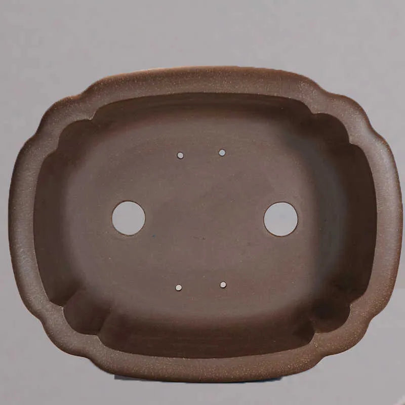 Handmade purple sand rectangular antique flower pot for desktop plants, dimensions 51x41x14cm.
