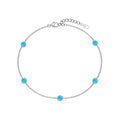925 sterling silver bracelet with round opal stones in Japanese Korean geometric style for women