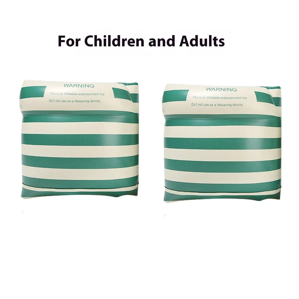 Pair of cylinder blue PVC swimming arm floats for children and adults retro series