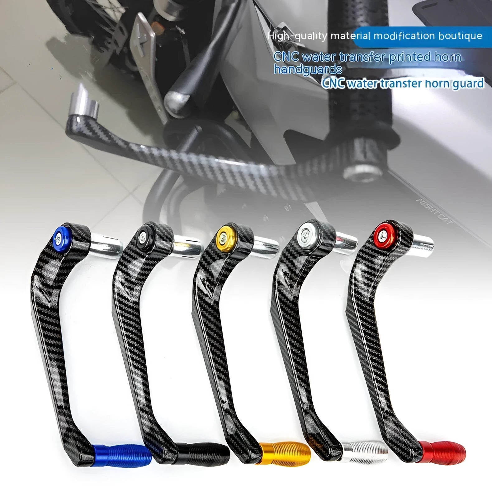 Aluminium alloy motorcycle hand guards in five colour options