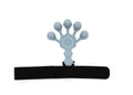 Grey and black silicone hand trainer brace for five-finger rehabilitation and strength training