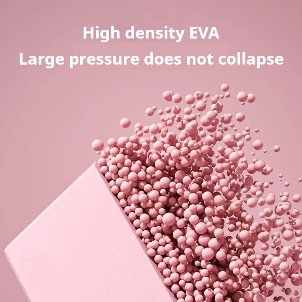 Solid colour EVA yoga brick with textured surface measuring 23x15x7.6 cm