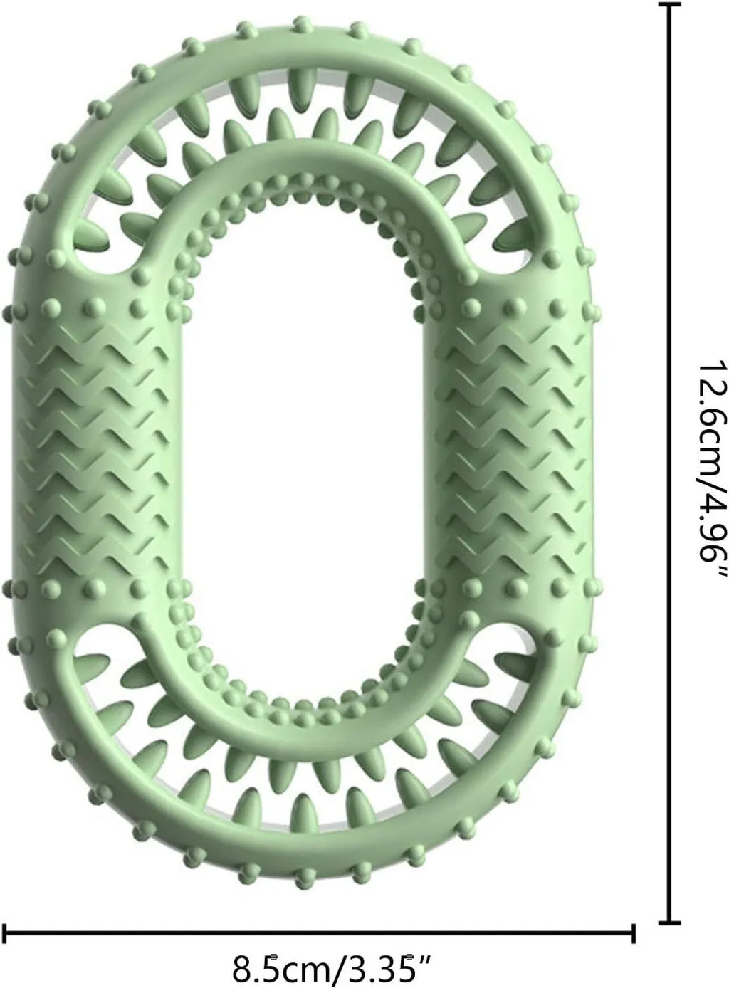 Blue O-ring shaped dog chew toy for aggressive chewers and dental plaque reduction
