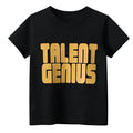 Black men's geometric pattern cotton pullover with short sleeves and loose fit street fashion style