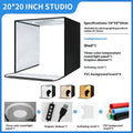 50cm folding studio light box with USB LED panels and reflective cloth interior for product photography
