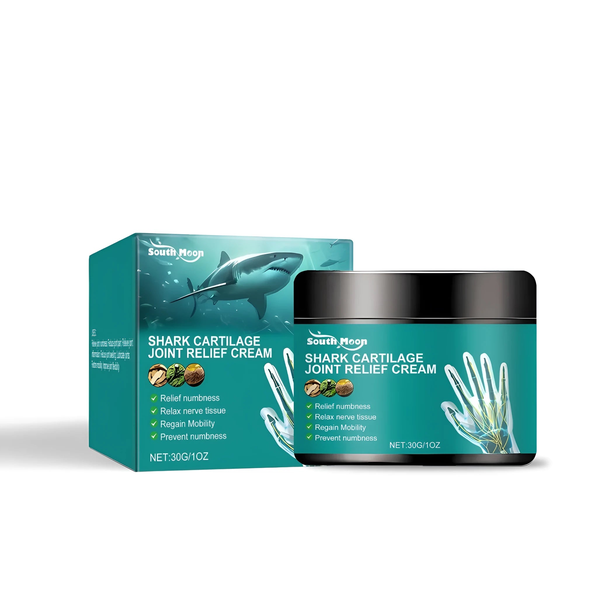 30g tube of cartilage joint soothing repair cream with shark cartilage and mint leaf formula.