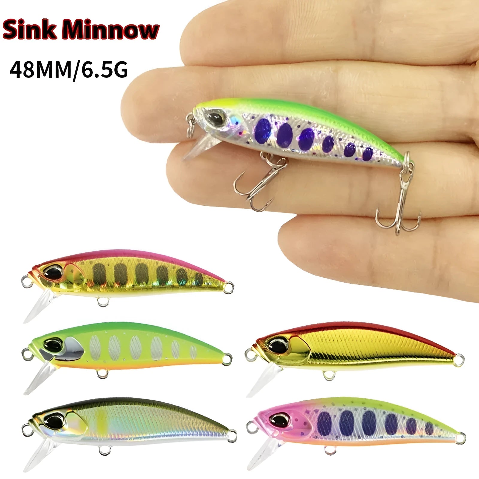 A 48mm Japanese Submerged Mino fishing rod lure for Mandarin Fish and Snakehead.