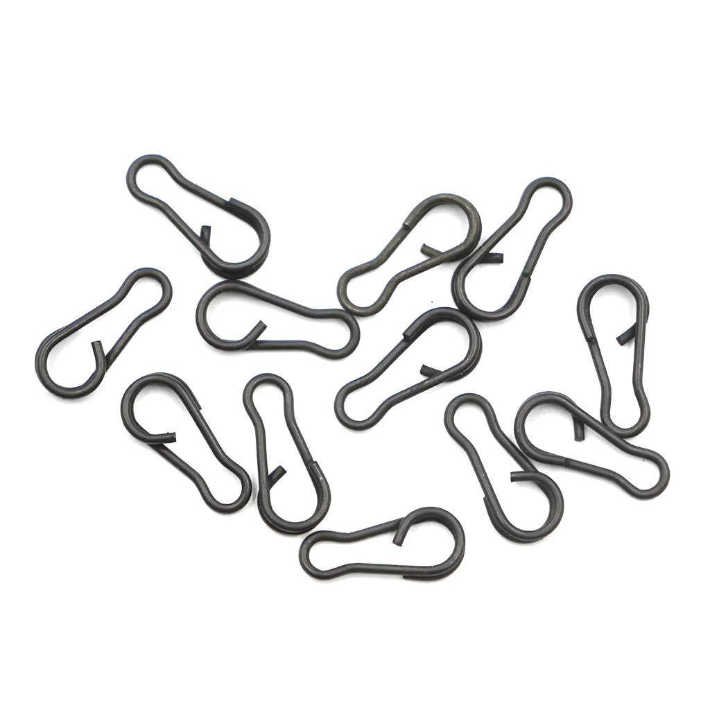 Pack of 10 black iron coating carp fishing connectors for terminal tackle rig building