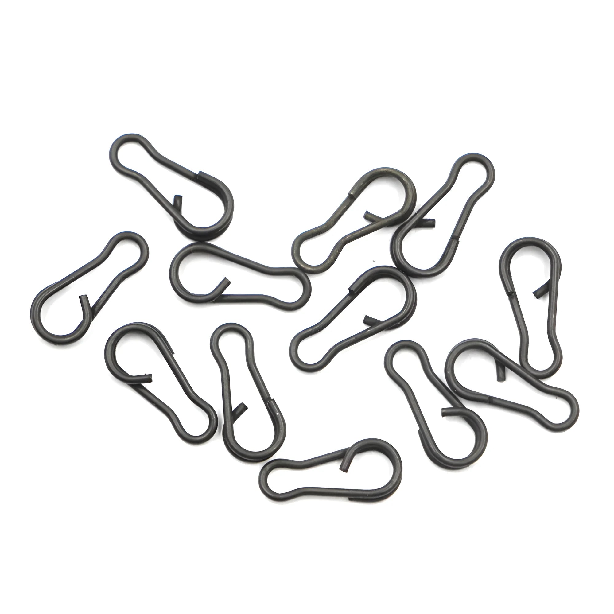 Pack of 10 black iron coating carp fishing connectors for terminal tackle rig building