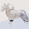 Green four-legged dog cotton padded coat with waterproof windproof features