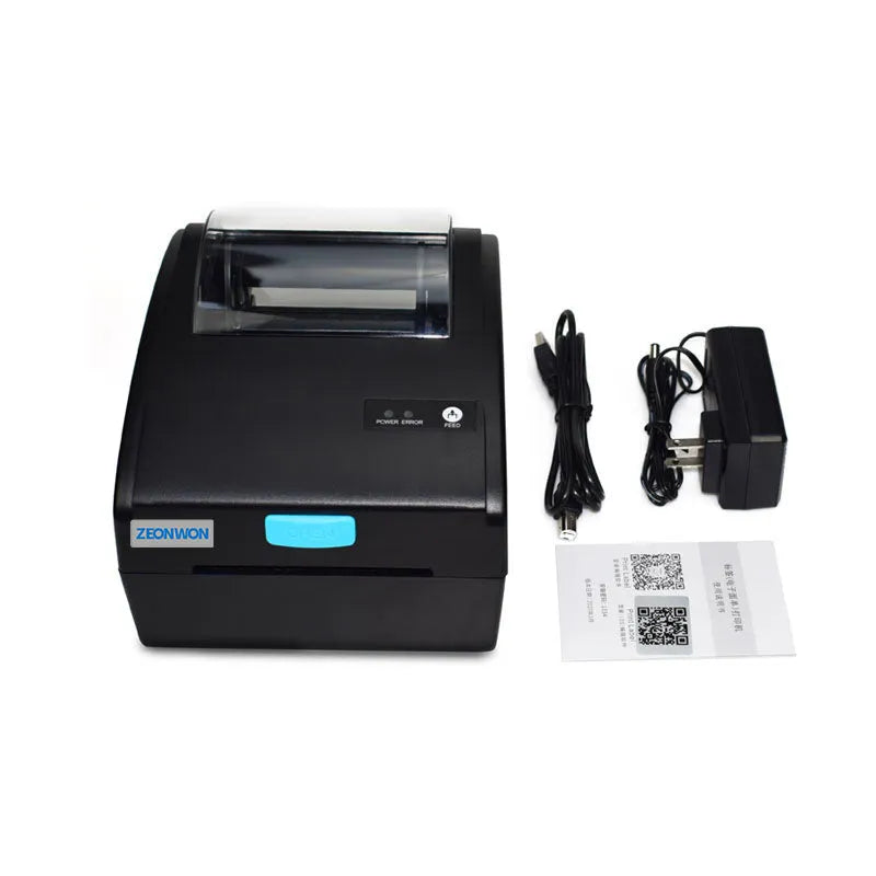 White Bluetooth thermal label printer with compact design for heat-sensitive labels