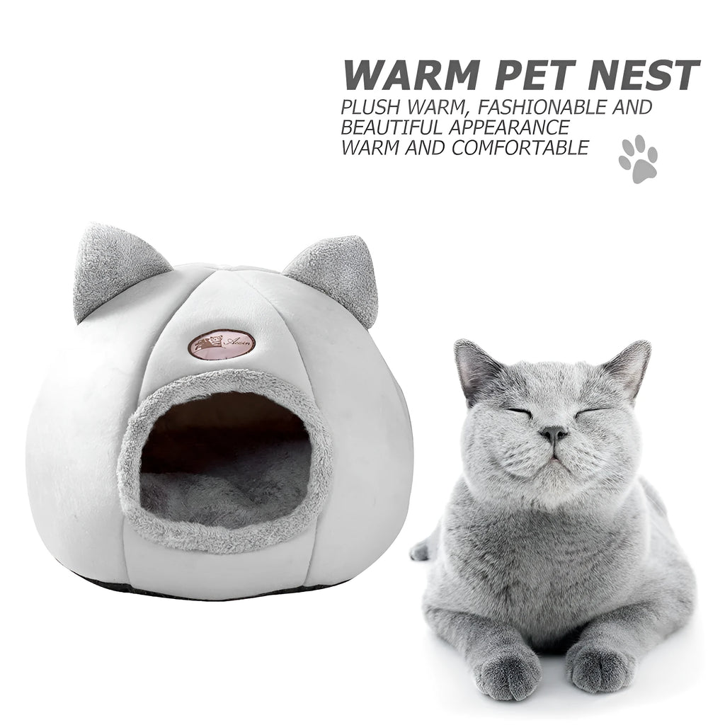 Fully enclosed cat winter house sofa bed in XL size with removable cushion