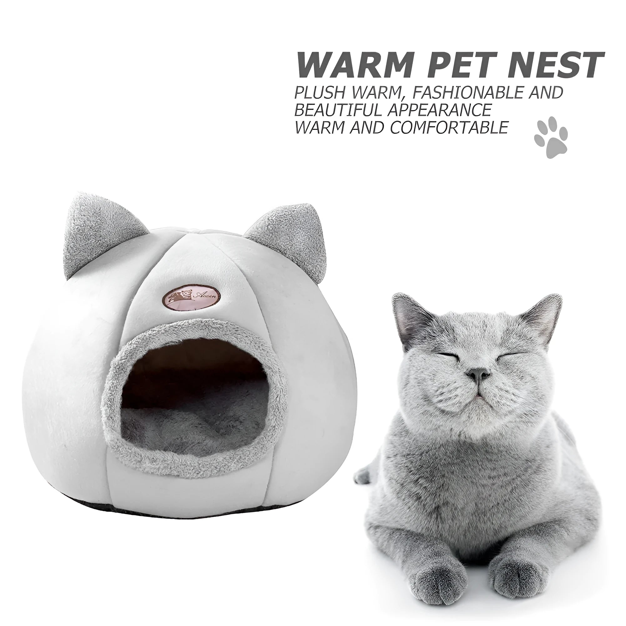 Fully enclosed cat winter house sofa bed in XL size with removable cushion