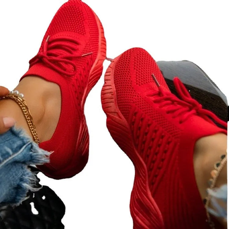 Women's solid colour thick bottom dad sneakers in multiple colours on a white background.