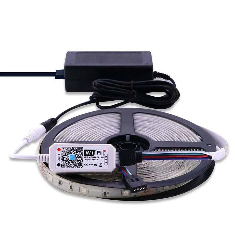 White WiFi light bar controller for LED strip lighting with Magic Home Pro app compatibility