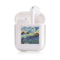 Transparent plastic protective cover for Apple AirPods and AirPods Pro charging cases.