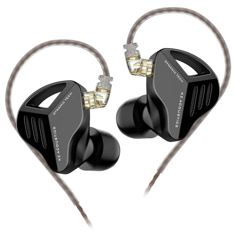 KZ ZAX in-ear headphones in black or silver blue with 3.5mm L-bend plug