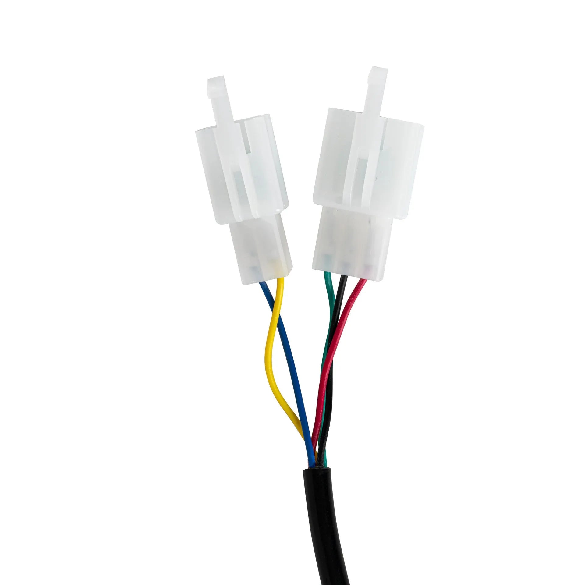 Electric vehicle handlebar control unit in blue, red, silver, and yellow colour options with 5-core wiring
