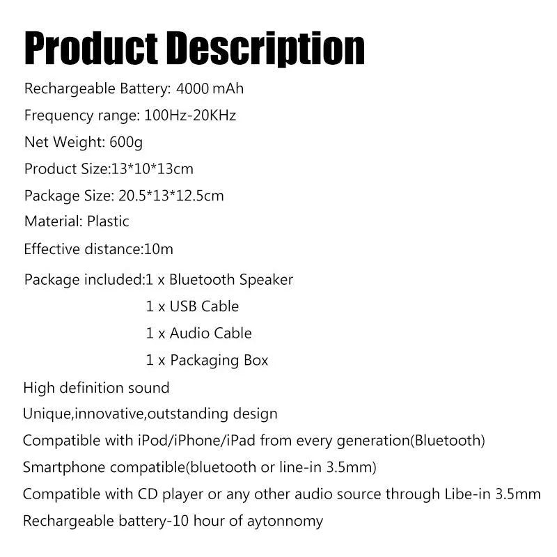 Skull-shaped portable Bluetooth speaker with 10-hour battery in multiple colour options