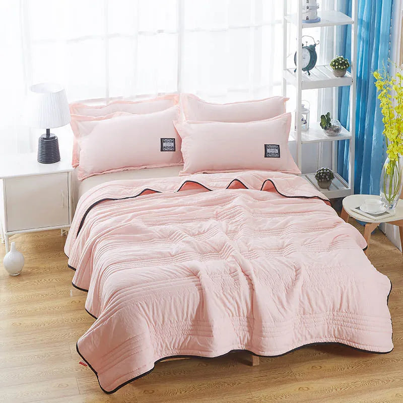 Pure colour seersucker cooling air conditioning quilt in multiple size options