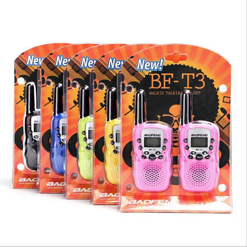 Child handheld walkie talkie set in various colours with channel display and antenna