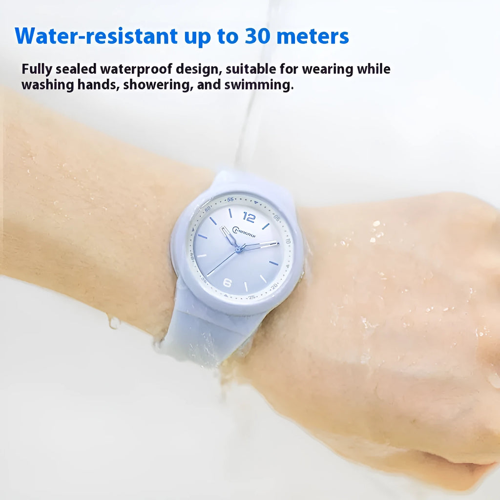 Children's quartz watch with 38mm dial and spiral crown in blue colour
