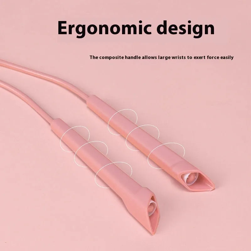Fitness skipping rope with plastic handles in multiple colour options showing PVC cord and grip details