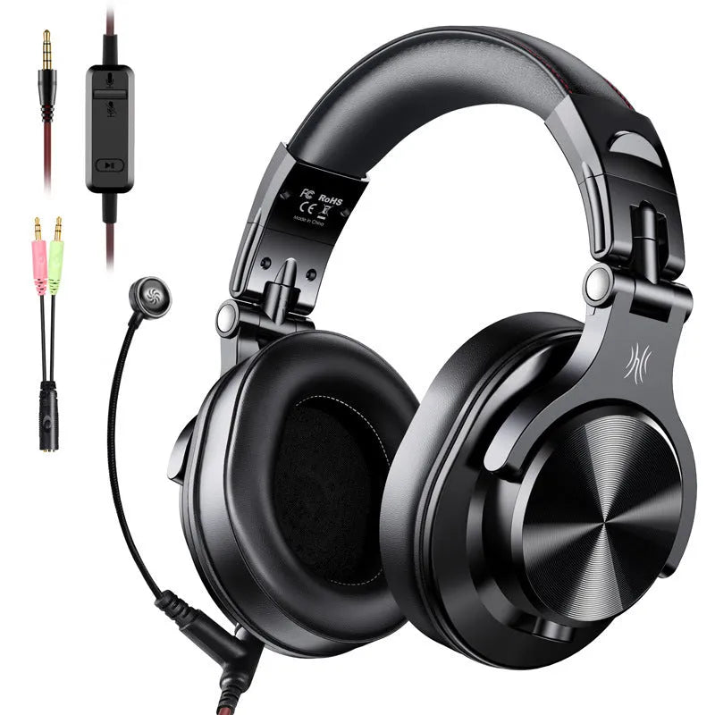 OneOdio over-ear headphones in black or red with 40 mm drivers