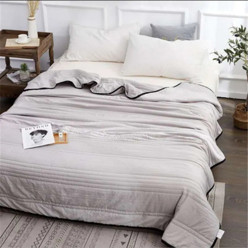 Pure colour seersucker cooling air conditioning quilt in multiple size options