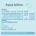 Watercolor kitten design custom mechanical keyboard keycaps with PTB construction and sublimation printing