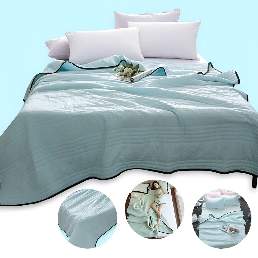 Pure colour seersucker cooling air conditioning quilt in multiple size options