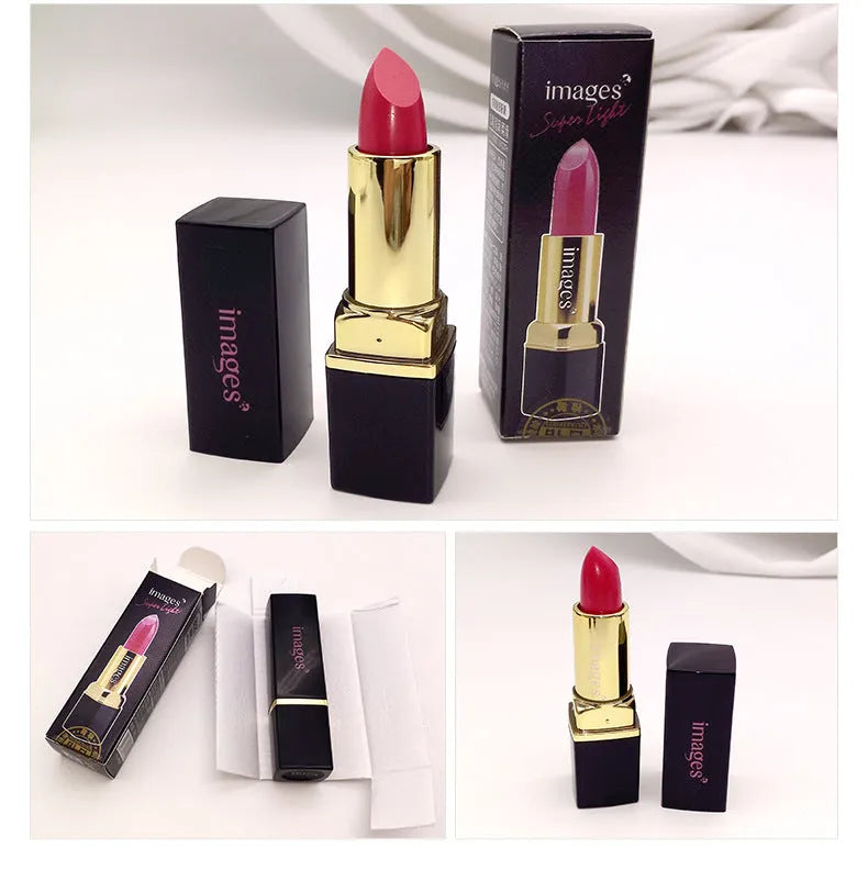 3.8g moisturising lipstick stick in a choice of 10 colours including red, pink, and orange.