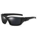 Men's sports sunglasses with black frame and UV400 PC lenses for outdoor riding
