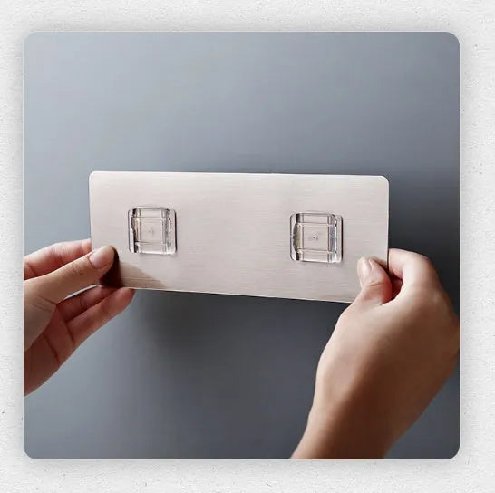 White plastic kitchen knife storage block with modern simple design on countertop