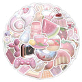 Light pink 3D decorative stickers with cute girl heart patterns in two style variations