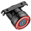 Black aluminium smart brake sensing USB charging bicycle taillight.