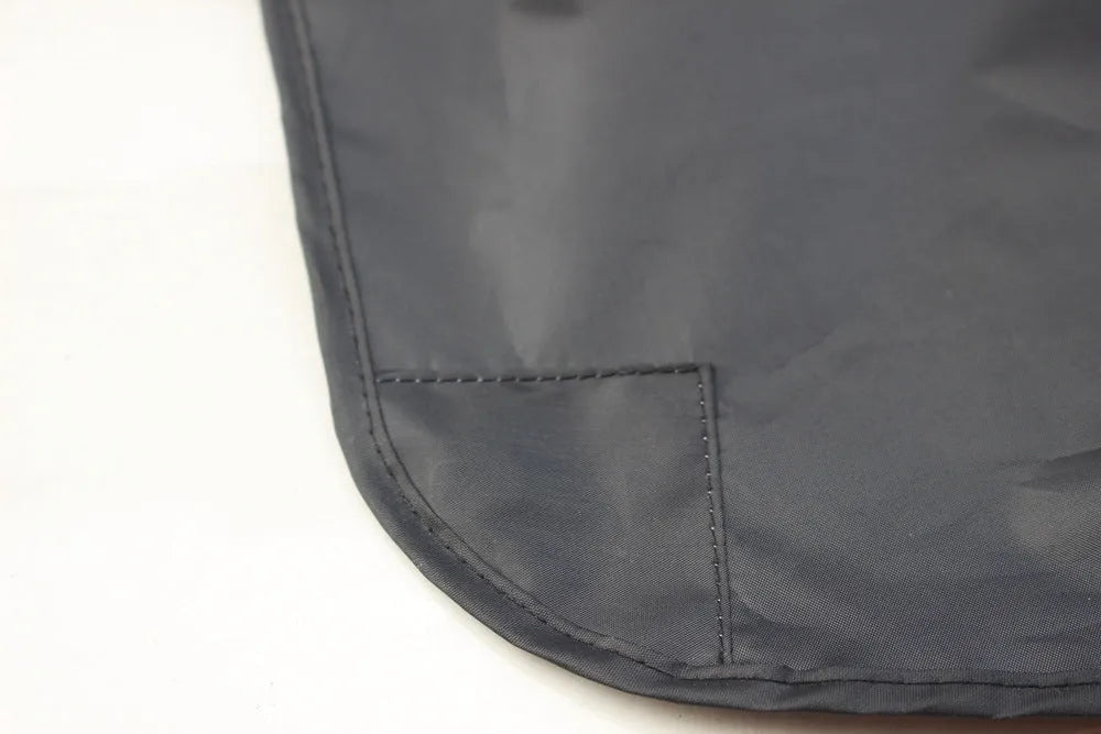 Magnetic car windscreen snow cover in black with silver back, 210x120cm size, six magnets visible