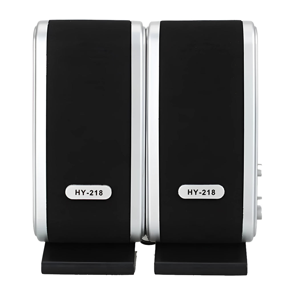Black USB notebook mini speaker for computer audio enhancement with stereo output