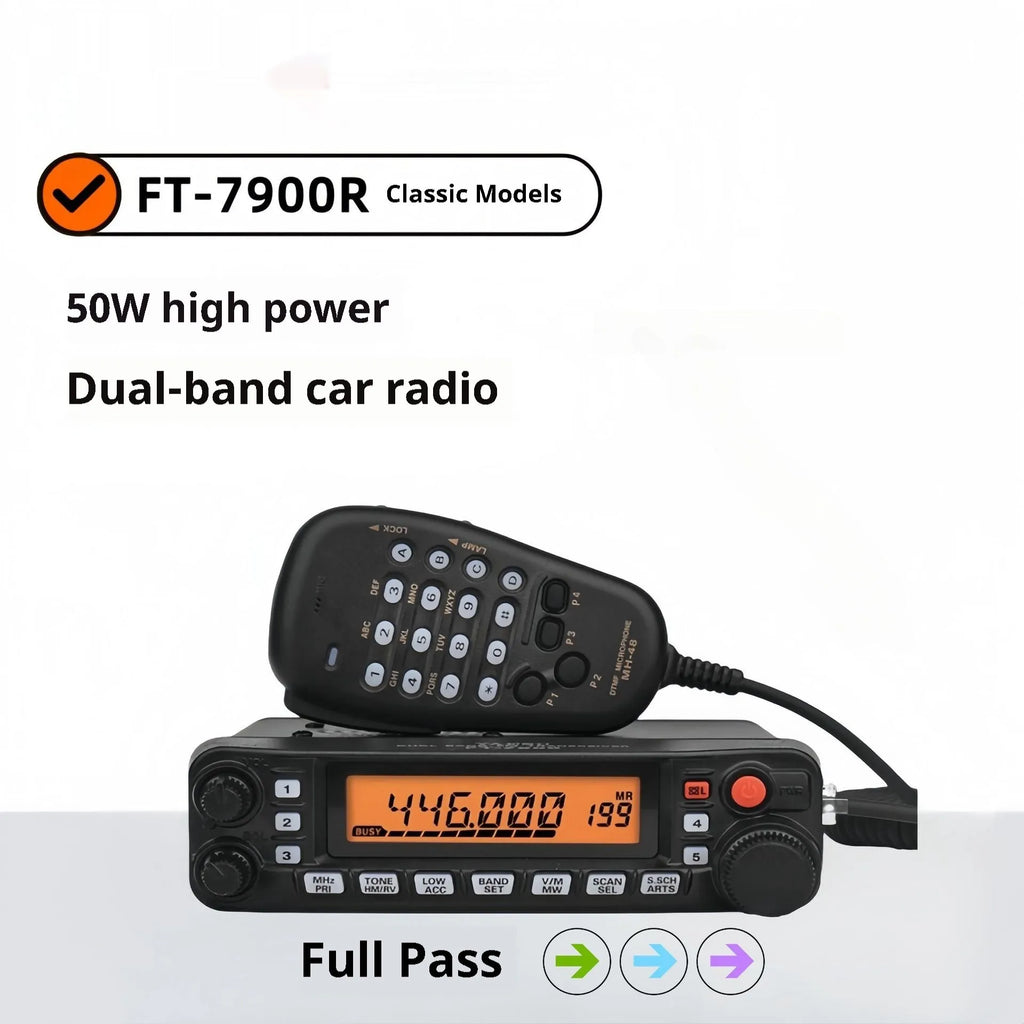 Car interphone walkie-talkie with mounting clamp for vehicle communication during self-driving tours