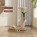 Solid wood cat turntable scratching post with interactive rotating platform