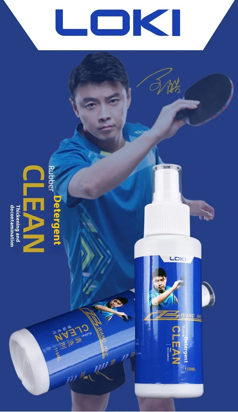 110ml table tennis rubber cleaning liquid bottle with sponge applicator for paddle maintenance