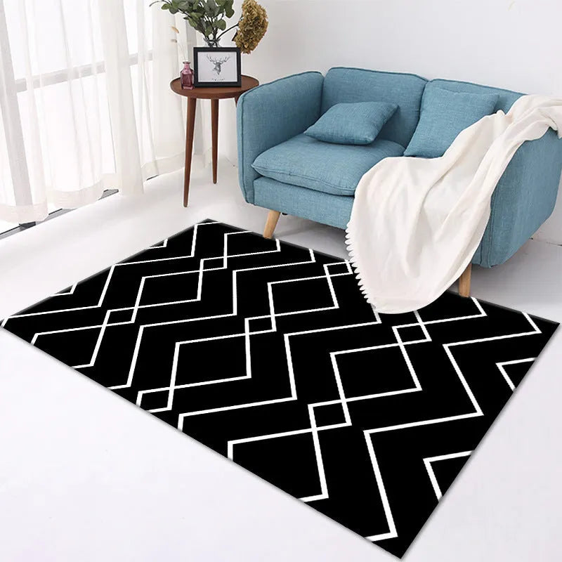 Home crystal velvet polyester carpet machine-woven rectangle floor mat multiple sizes and colours