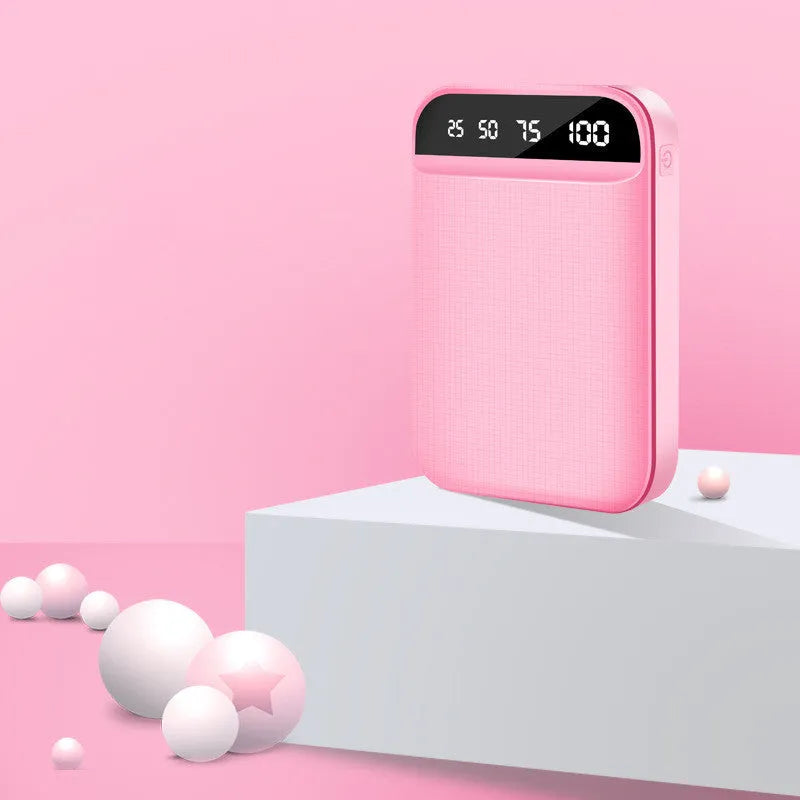 Compact portable power bank with polymer lithium-ion battery and multiple USB charging ports