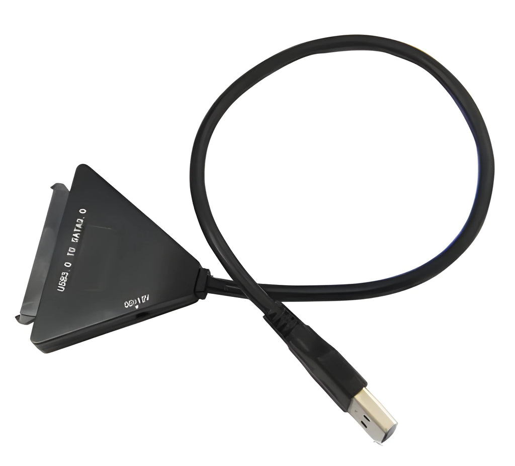 Black USB 3.0 to SATA 7+15 pin adapter cable with independent power supply line for hard drives