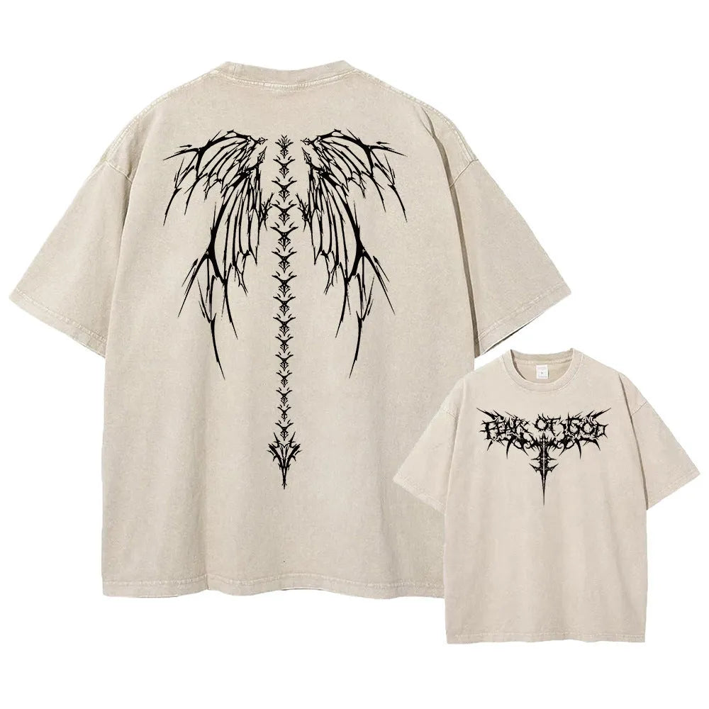 Oversized cotton men's t-shirt with drop-shoulder short sleeves in loose casual fit