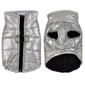 Bright blue cotton waterproof dog vest with snap fasteners, front view, for medium-sized dogs