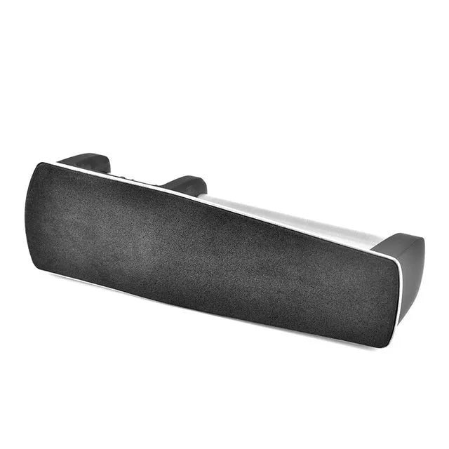 A black manual kitchen knife sharpener made from ABS plastic with an integrated handle.