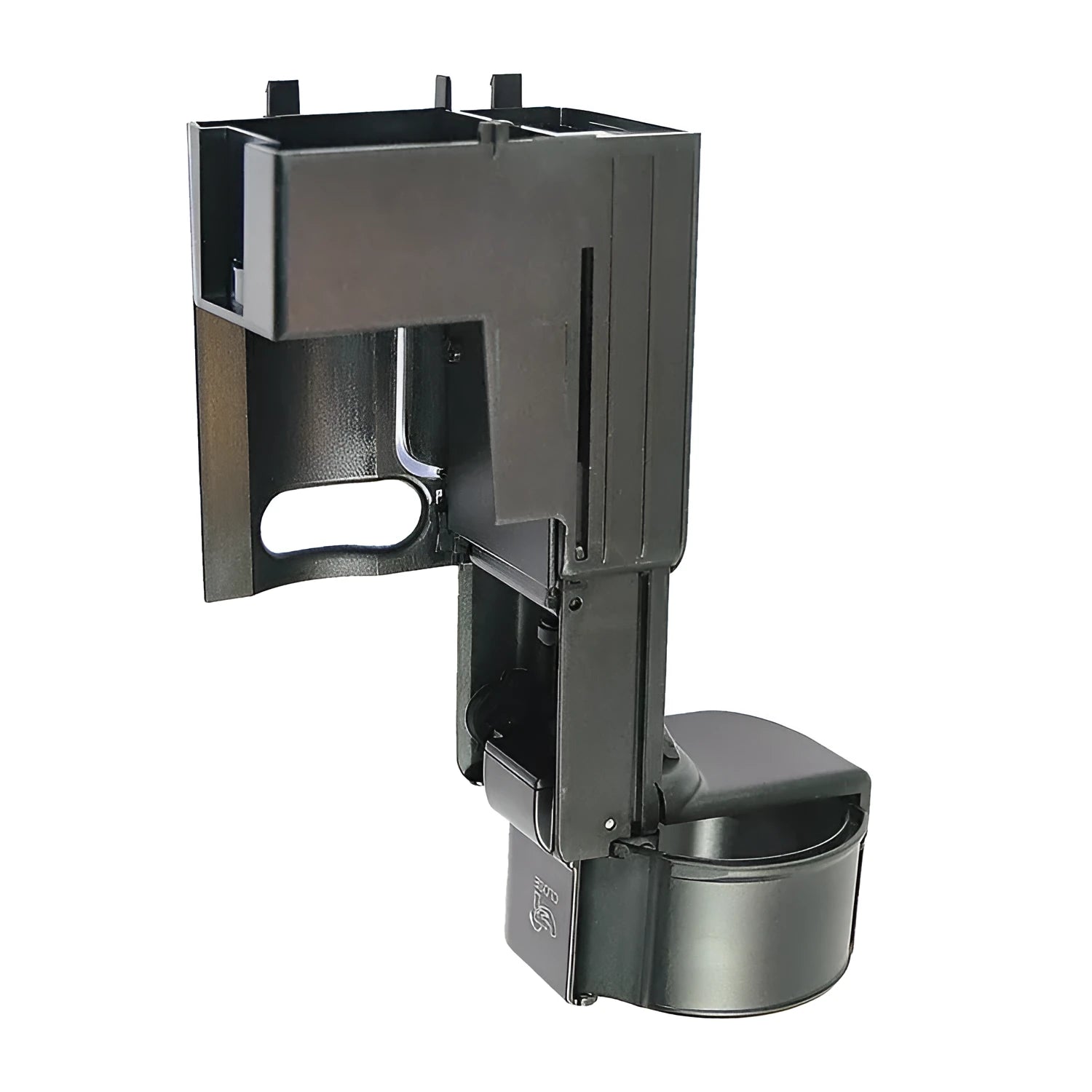 Black plastic Mercedes-Benz water cup holder bracket with part number 2116800014 for 2003-2009 models
