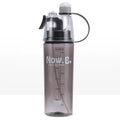 Transparent PC sports water bottle with mist spray function and handle in green colour