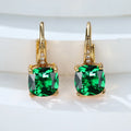 Square zircon inlaid geometric ear hook earrings with Korean style electroplated copper construction